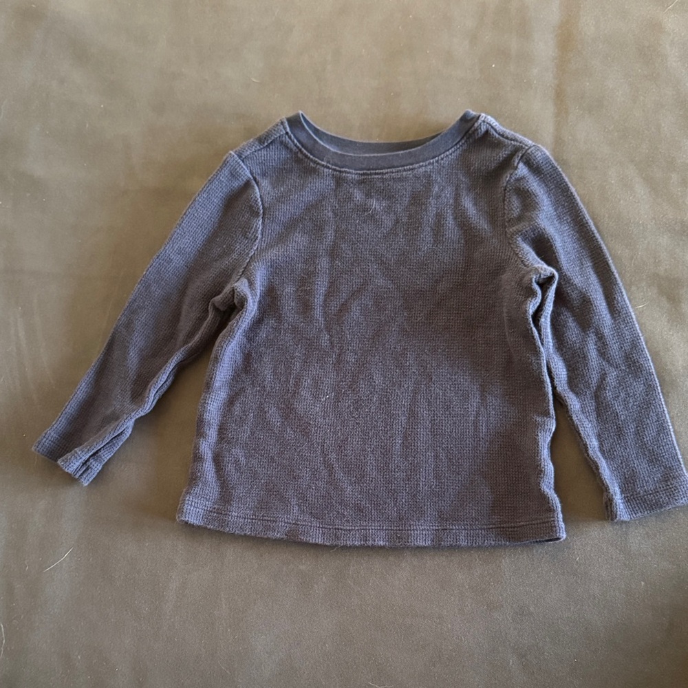 Old Navy Navy Blue Long Sleeve Henley Shirt | Toddler 2T